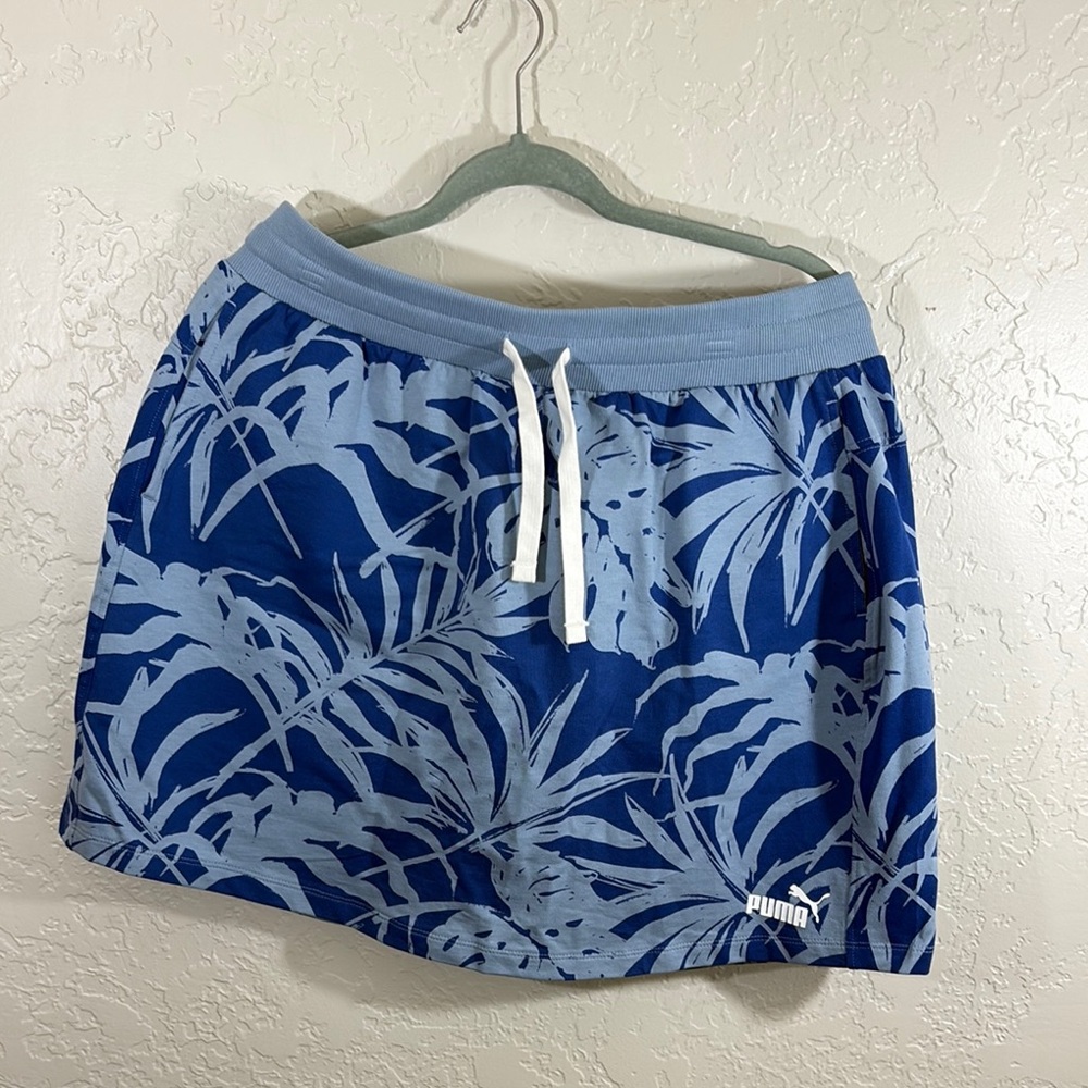 Puma Blue and White Women's Bermuda Shorts